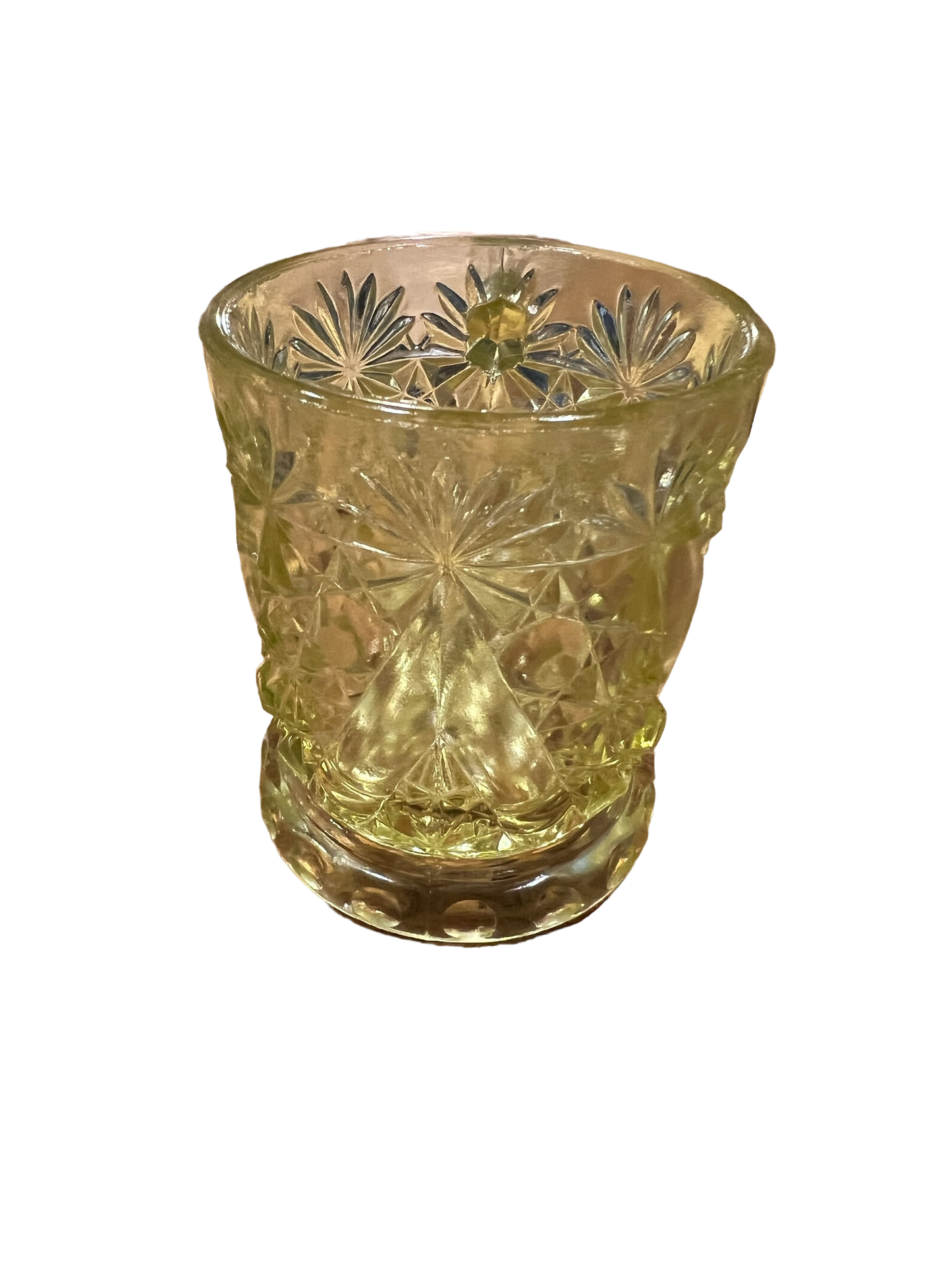 Early Vaseline glass daisy & button child’s mug