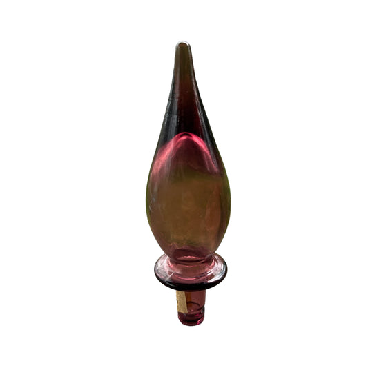 Vintage purple handblown Empoli Glass Genie Bottle Stopper Only