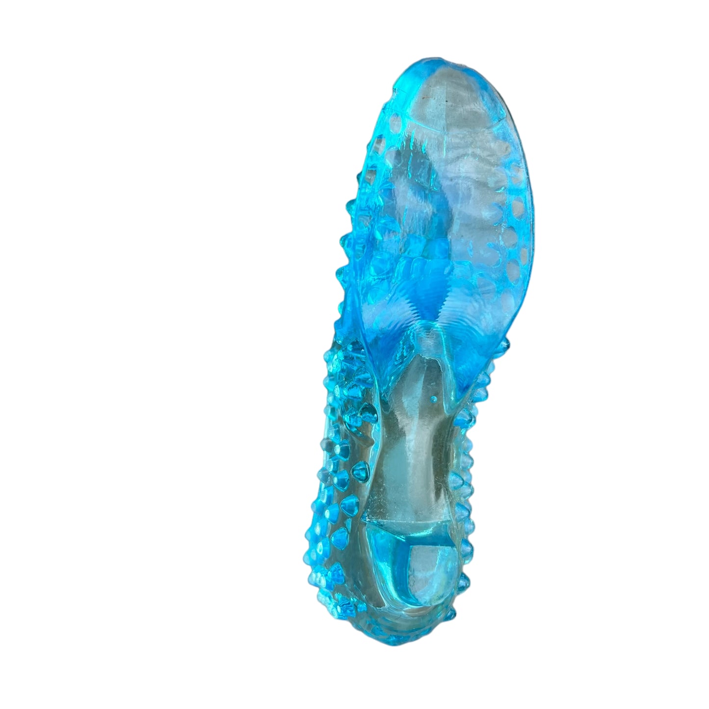 Vintage Fenton light Blue Hobnail Glass Cat Head Shoe Slipper