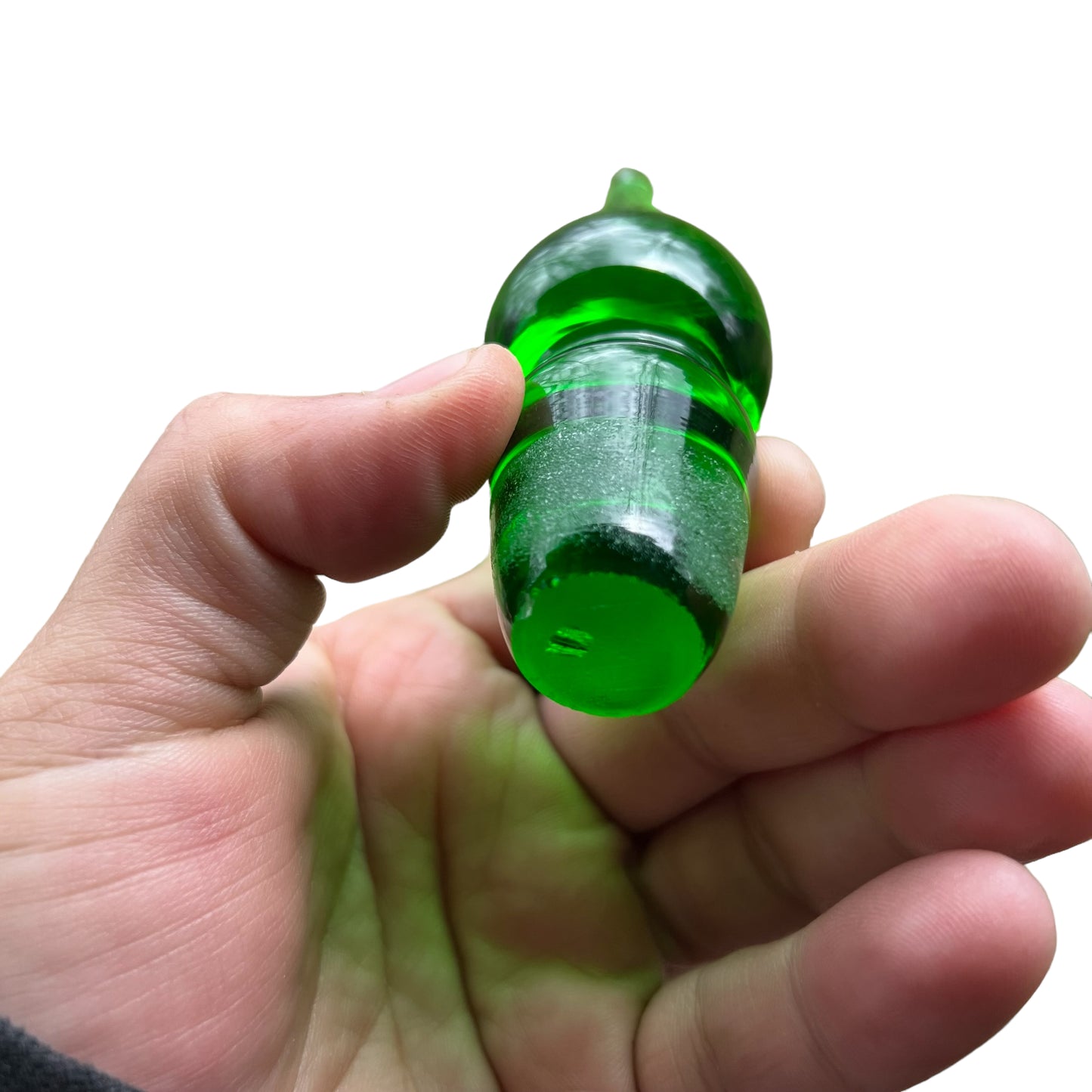 Vintage green handblown glass Bottle Stopper Only