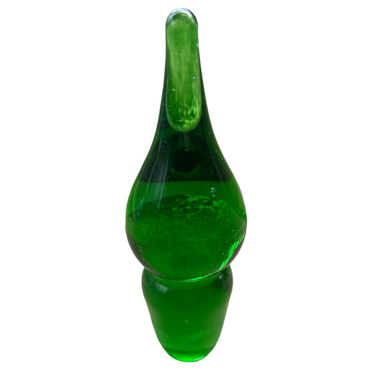 Vintage green handblown glass Bottle Stopper Only